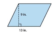 Find the area of the parallelogram. The area of the parallelogram is [a] in2. please-example-1