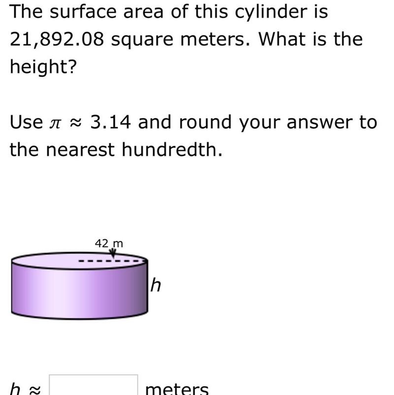 The surface area of this cylinder is-example-1