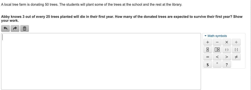 A local tree farm is donating 50 trees. The students will plant some of the trees-example-1