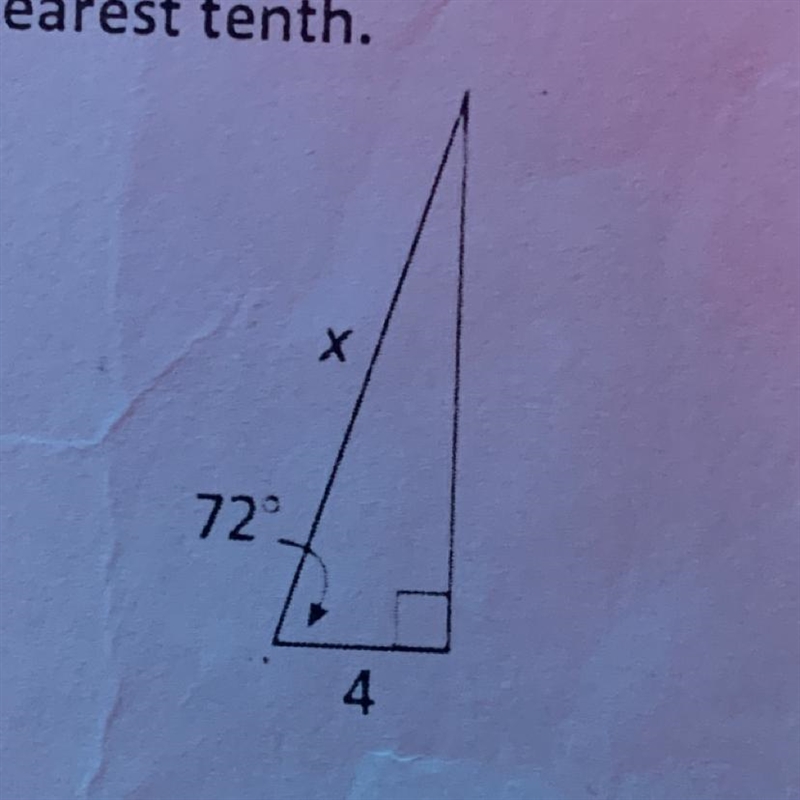 Find the length of x, round too the nearest tenth-example-1