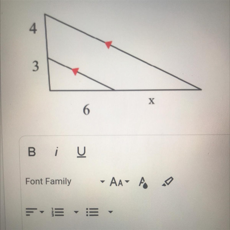 Set up a proportion and use it to solve for x. 4 3 х 6-example-1