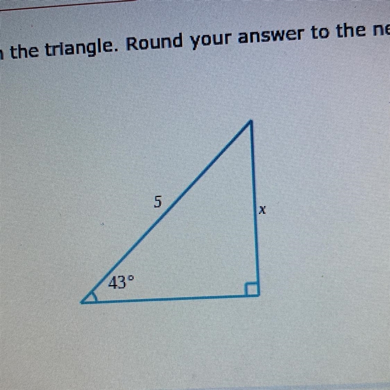 Solve for X in the triangle round your answer to the nearest tenth-example-1