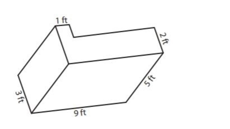 What is the volume, in cubic feet, of this composite figure?-example-1