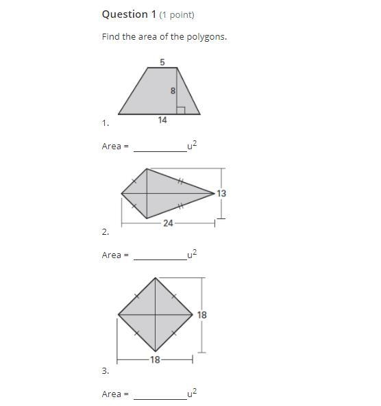 PLEASE HELPP!!!! Please find the areas of these shape-example-1