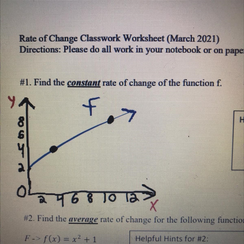 Need help finding constant rate of change!-example-1