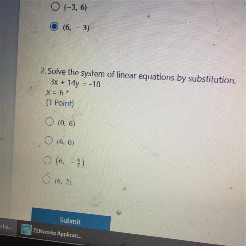 You have how substitute -3x+14y=-18-example-1