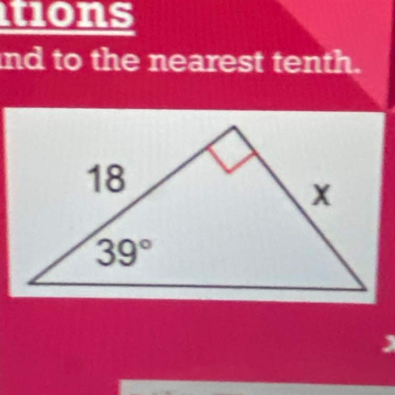 Use trigonometry to solve for x. Round to the nearest tenth.-example-1