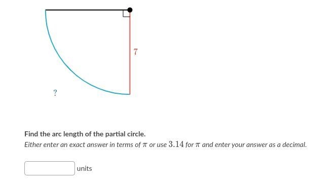 Find the arc length of the partial circle. Either enter an exact answer in terms of-example-1