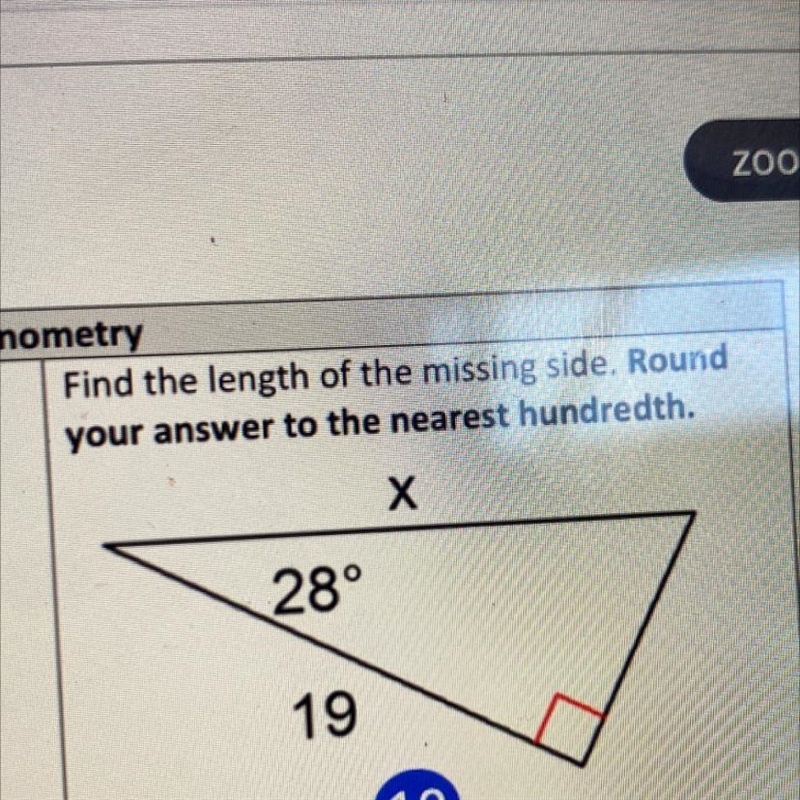 Find the missing side x-example-1