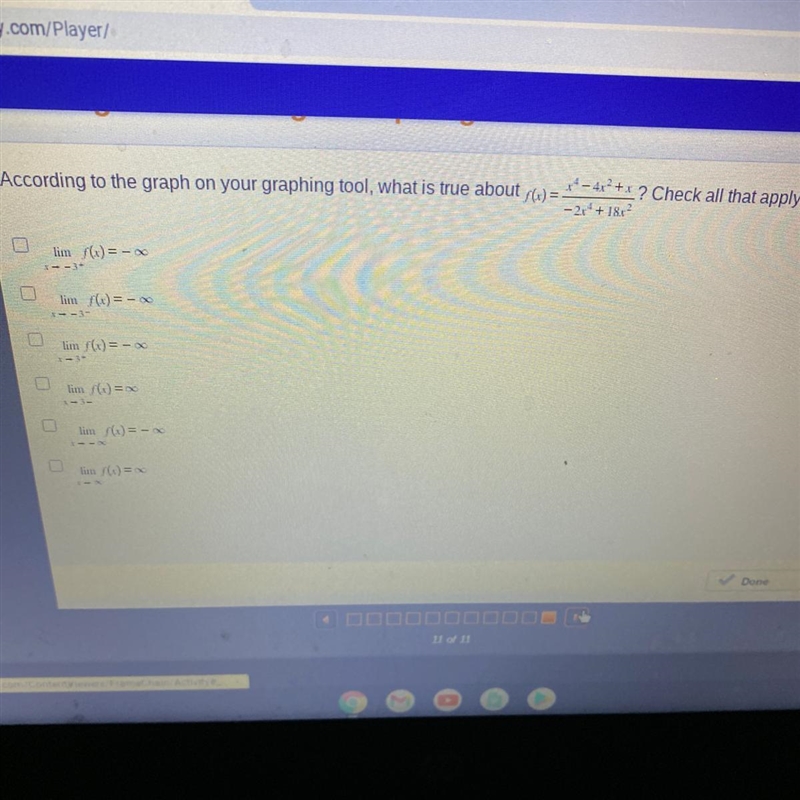 According to the graph on your graphing tool, what is true about f(x)= x^4-4x^2+x-example-1