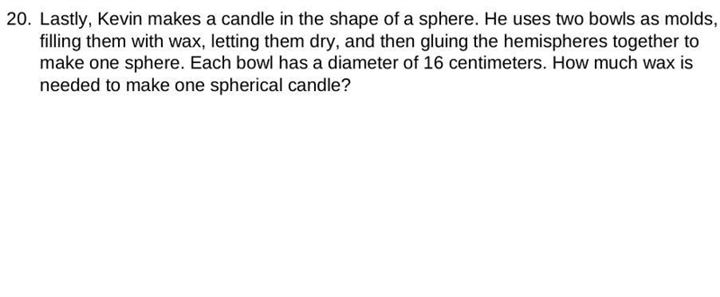 How much wax is needed to make one spherical candle?-example-1