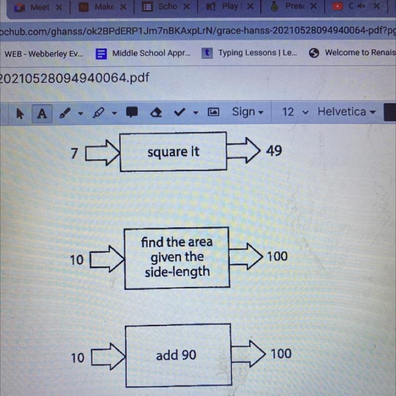 Which input-output rules could describe the same function (if any)? Be prepared to-example-1