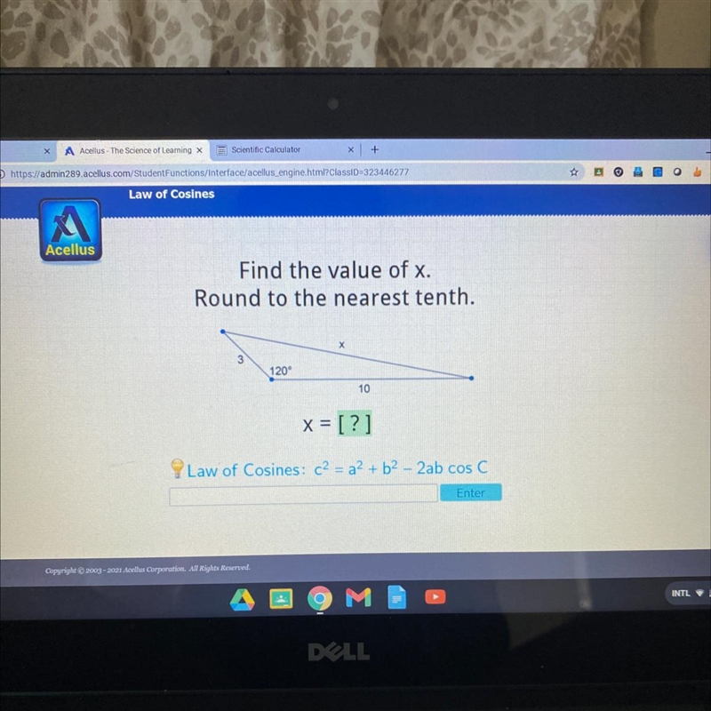 Find the value of x. Round to the nearest tenth.-example-1