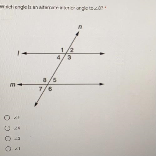 Which angle is an alternate interior angle to 8?-example-1