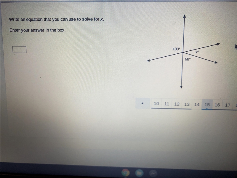 Please help me to come up with an equation for x.-example-1