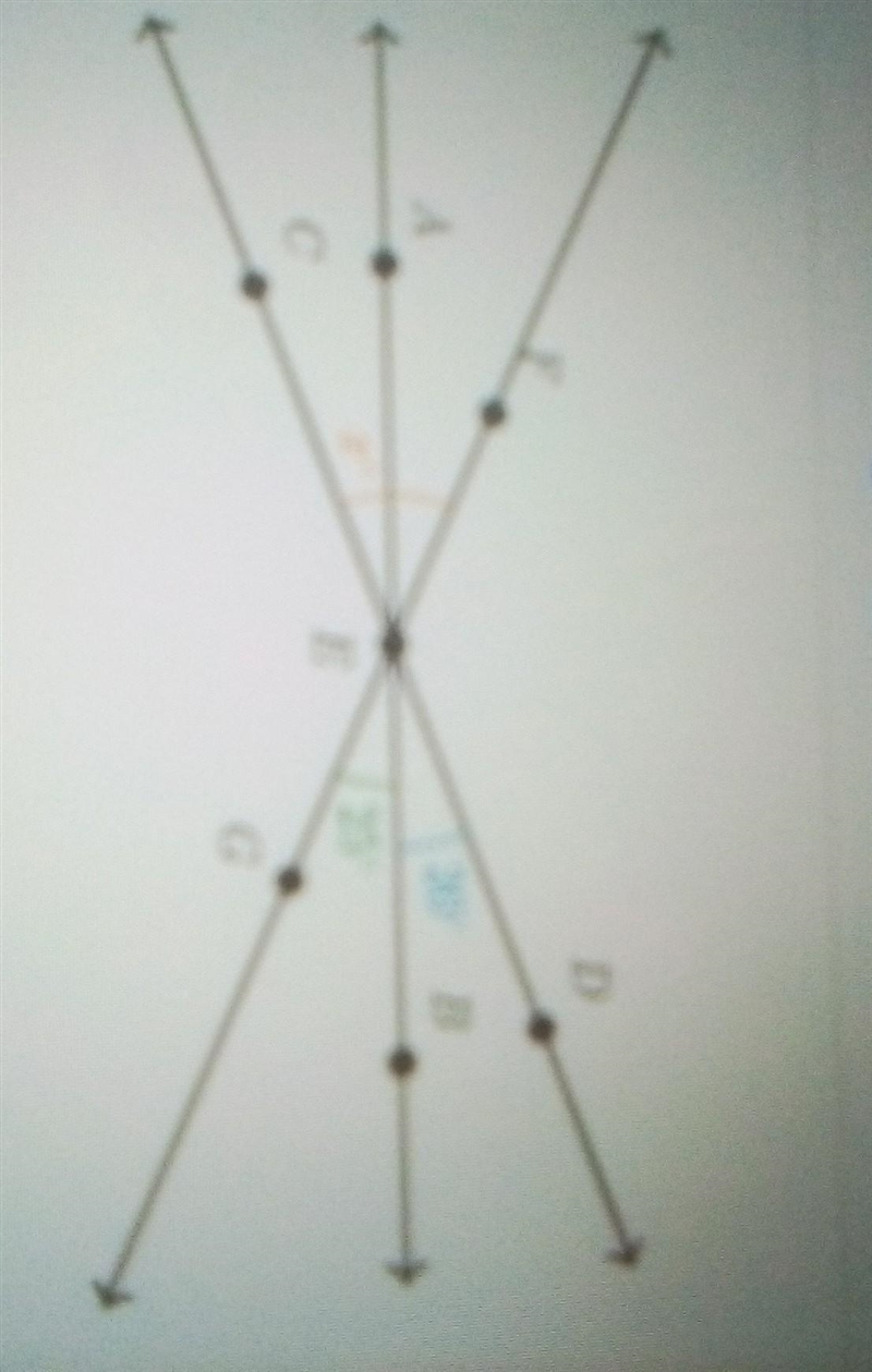 Finding angle measures between intersecting lines. Note: Angles necessarily drawn-example-1