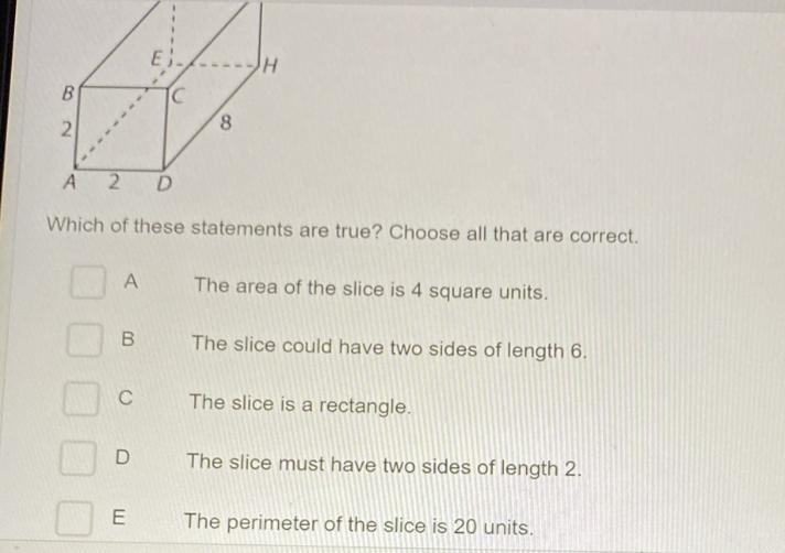 A horizontal slice of the rectangular prism below is made. The slice is parallel to-example-1