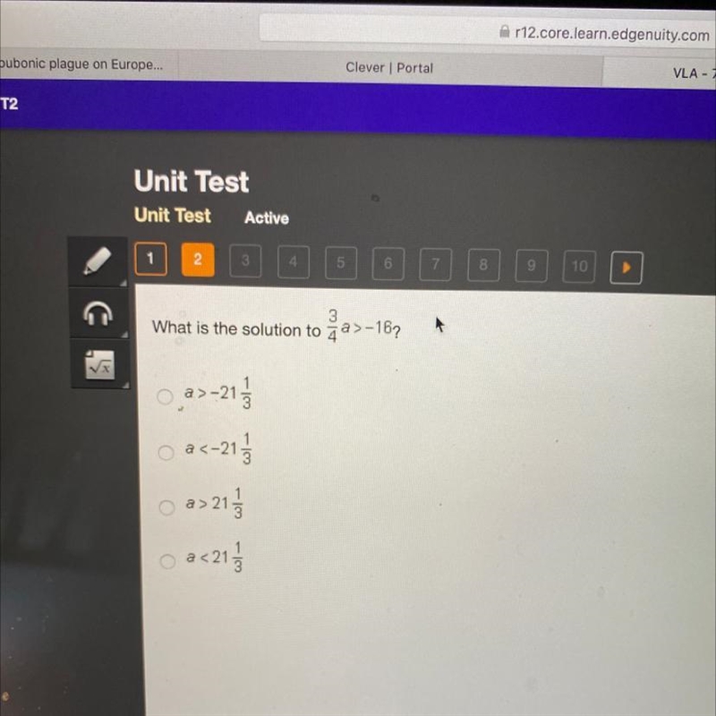 What is the solution to a>-167 >-213 a<-213 O as 213 a<21 ف الا-example-1