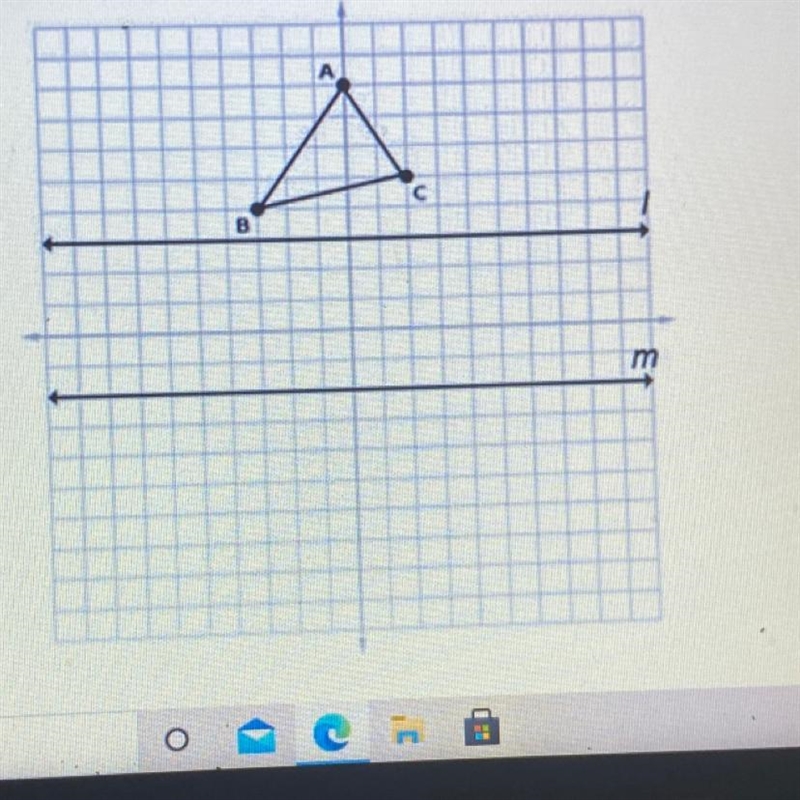 Find the distance between the points B and B''if AABC is reflected across the line-example-1