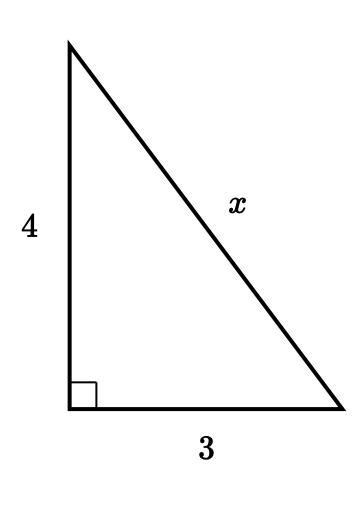 Find the value of x in the triangle shown-example-1