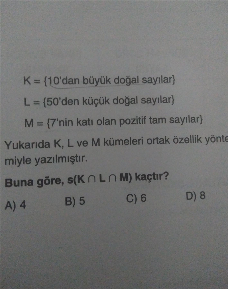 10 dan büyük doğal sayılar 50 den küçük doğal sayılar 7 nın katı olan pozitif tam-example-1