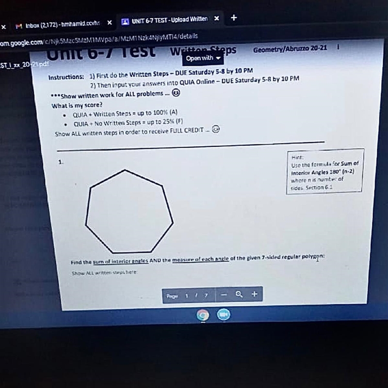 Find the sum of the interior angles…. Please help me ASAP. No bots-example-1