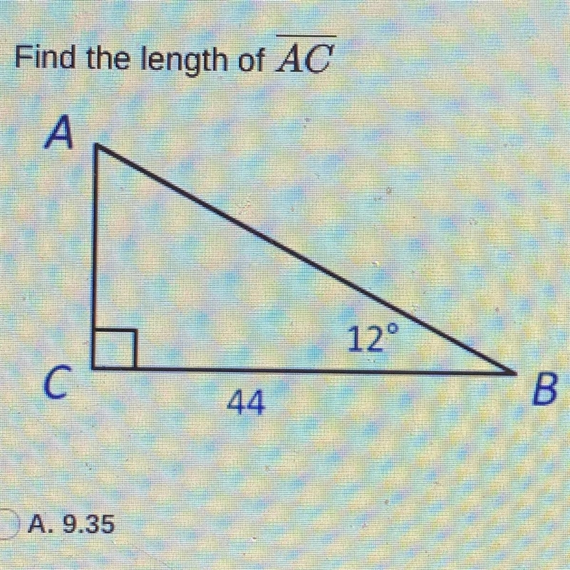 Find the length of AC on this triangle-example-1