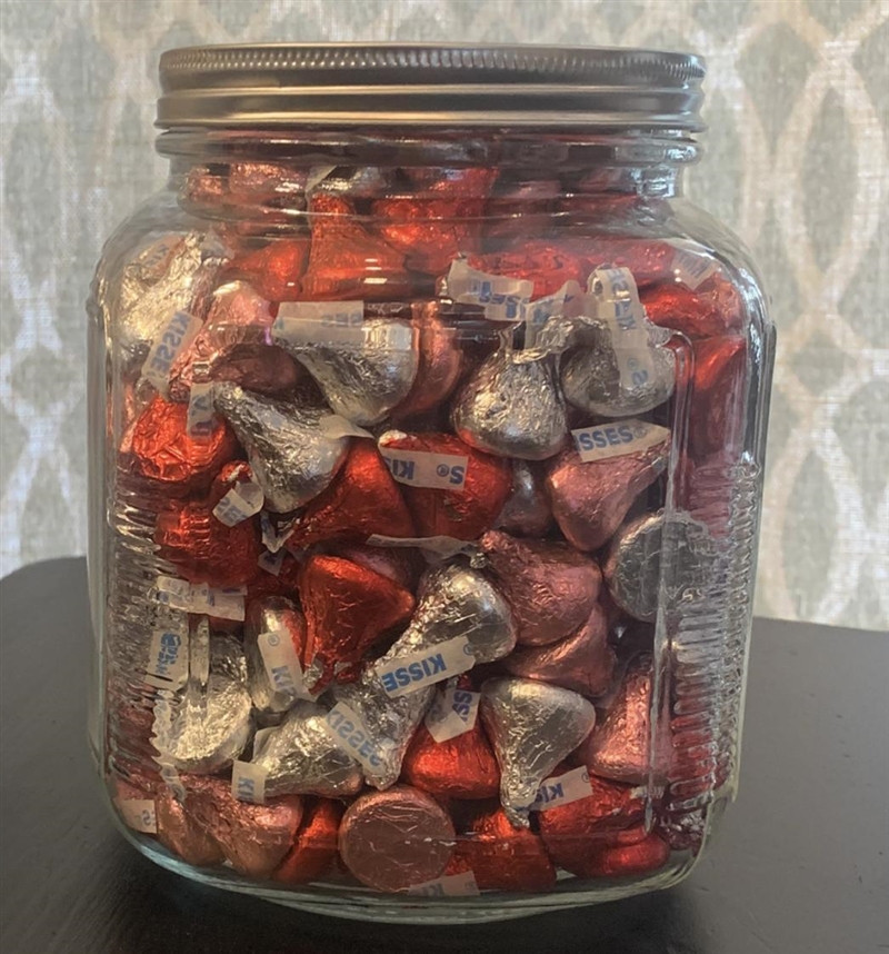 How many Hershey kisses are in this 128 oz mason jar. Please help, it’s for a school-example-1