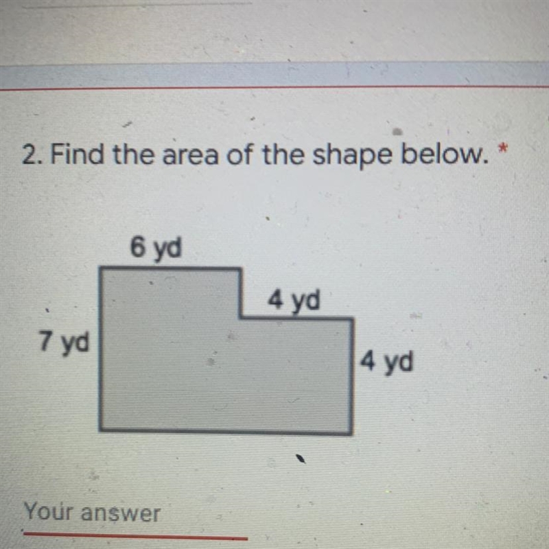 Fine the area of the shape below PLSSS HELP-example-1