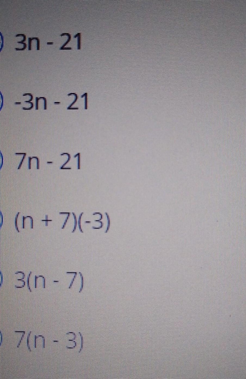 Negative three times the sum of a number and seven: three times the difference of-example-1