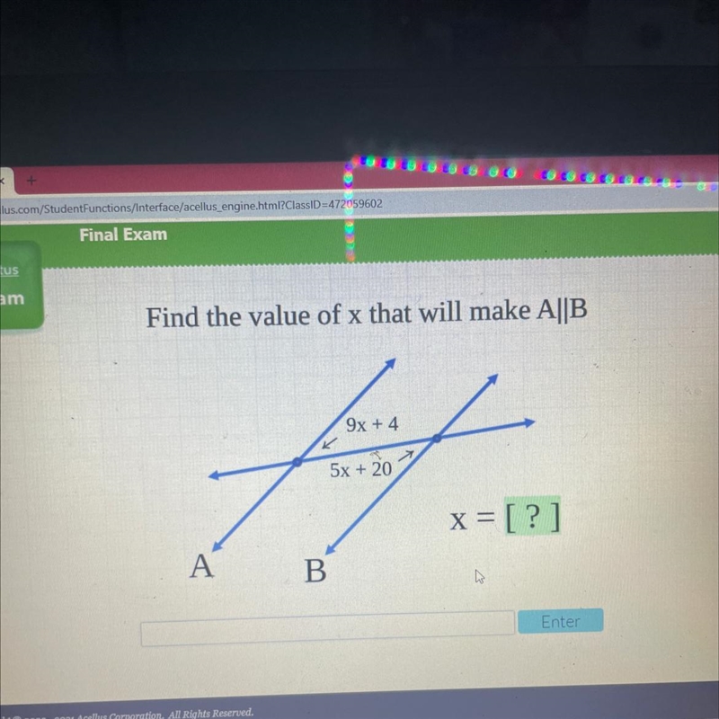 Find value of x that will make a||b-example-1