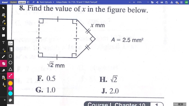 Find the value of x in the figure below-example-1