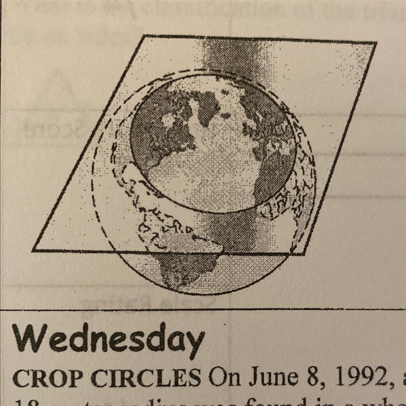 Monday Describe the shape resulting from the cross section of Earth-example-1