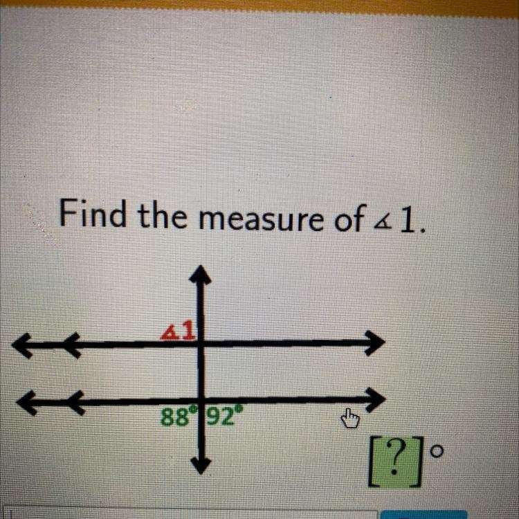 Find the measure of < 1.-example-1