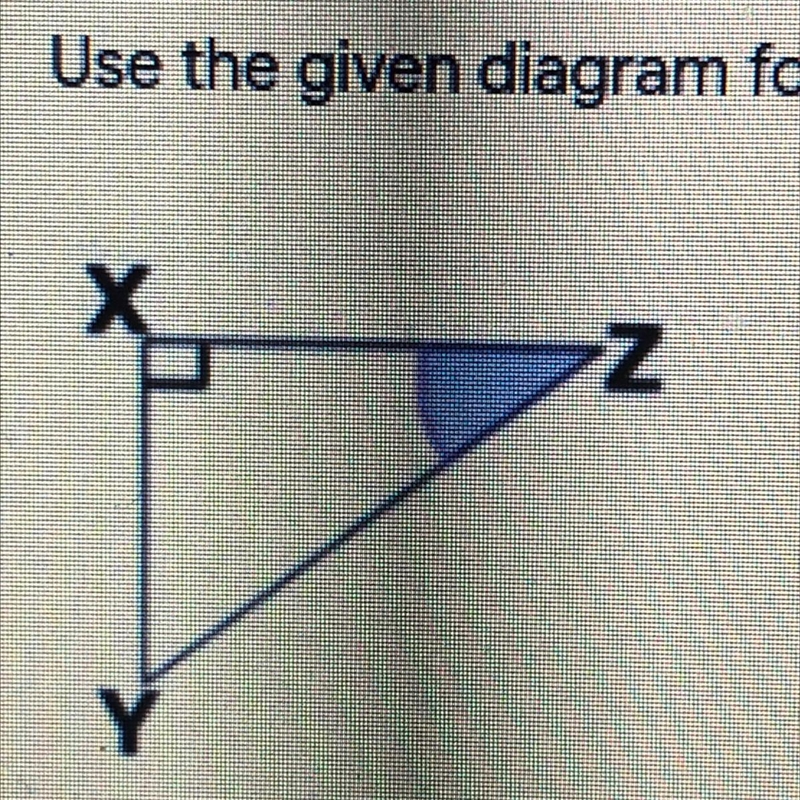 Please help 10 points What side is the hypotenuse? What side that is opposite of angle-example-1