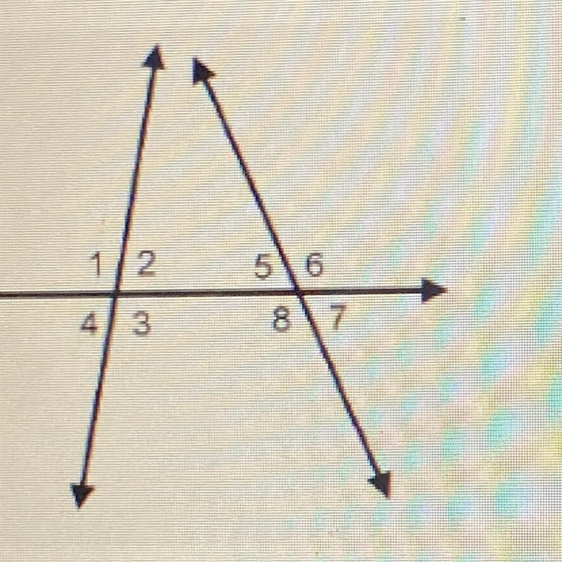 In the diagram, the measure of angle 3 is 105º. Which angle must also measure 105. O-example-1