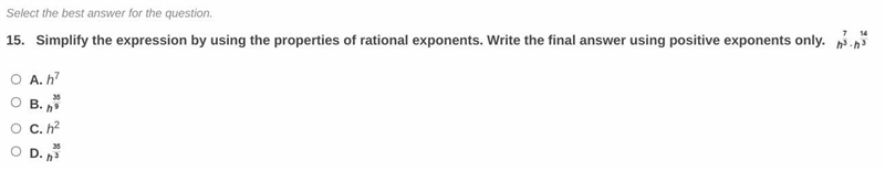 Simplify the expression by using the properties of rational exponents. Write the final-example-1