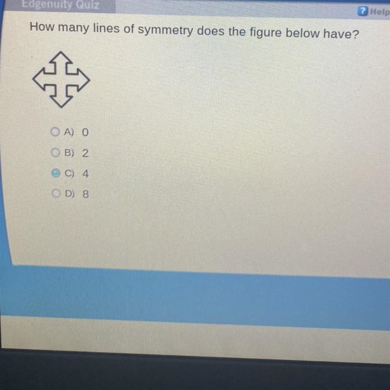 How many lines of symmetry does the figure below have?-example-1