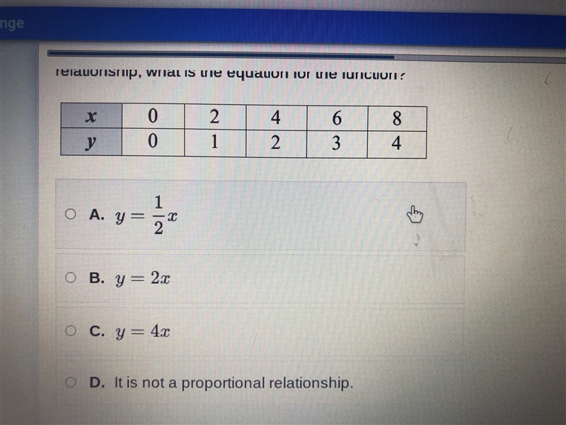 If the values in the table below model a proportional relationship, what is the equation-example-1