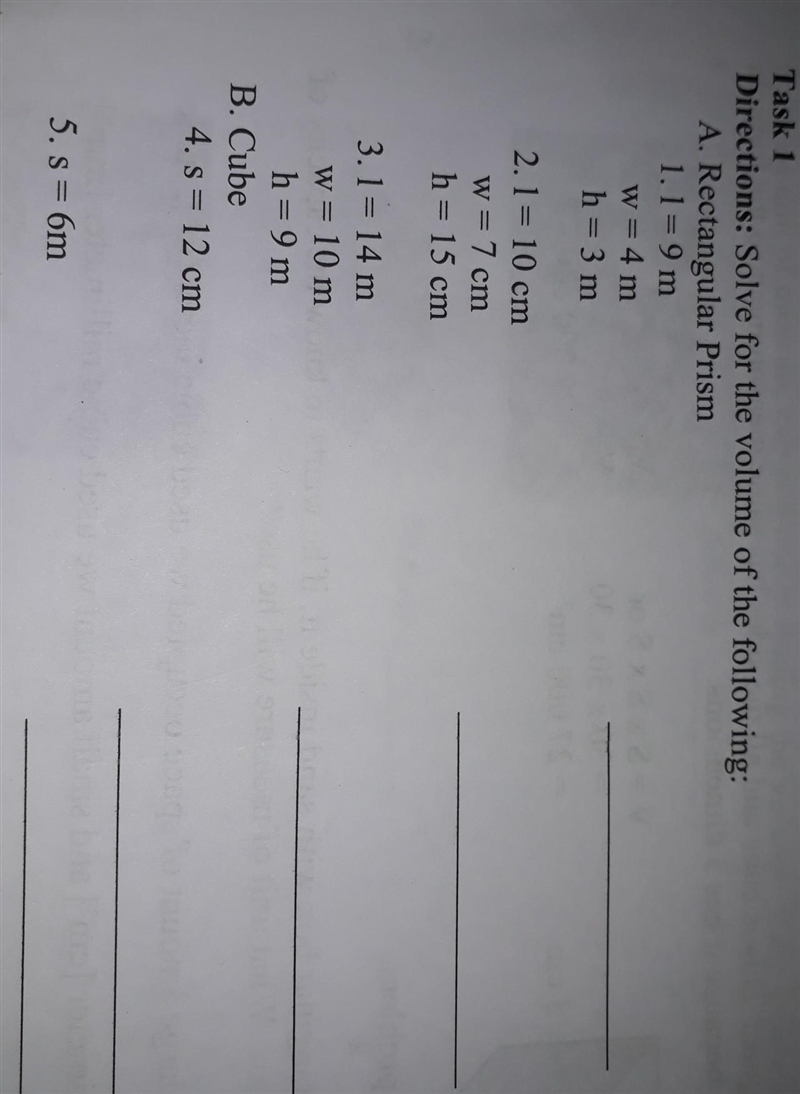 What's more to do? Task 1 Directions: Solve for the volume of the following: A. Rectangular-example-1