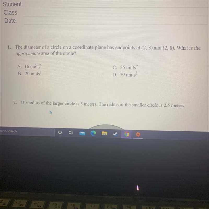 The diameter of a circle on a coordinate plane has endpoints at (2,3) and (2,8) what-example-1