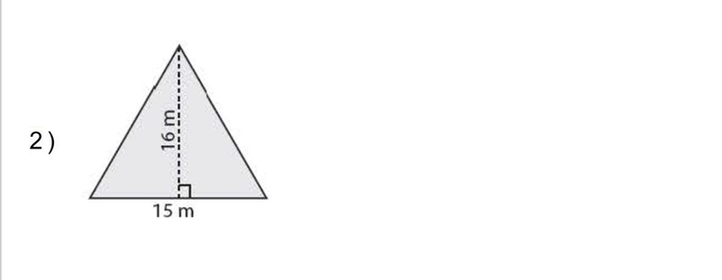 Solve for the area of the triangle in each of the following problems.-example-1