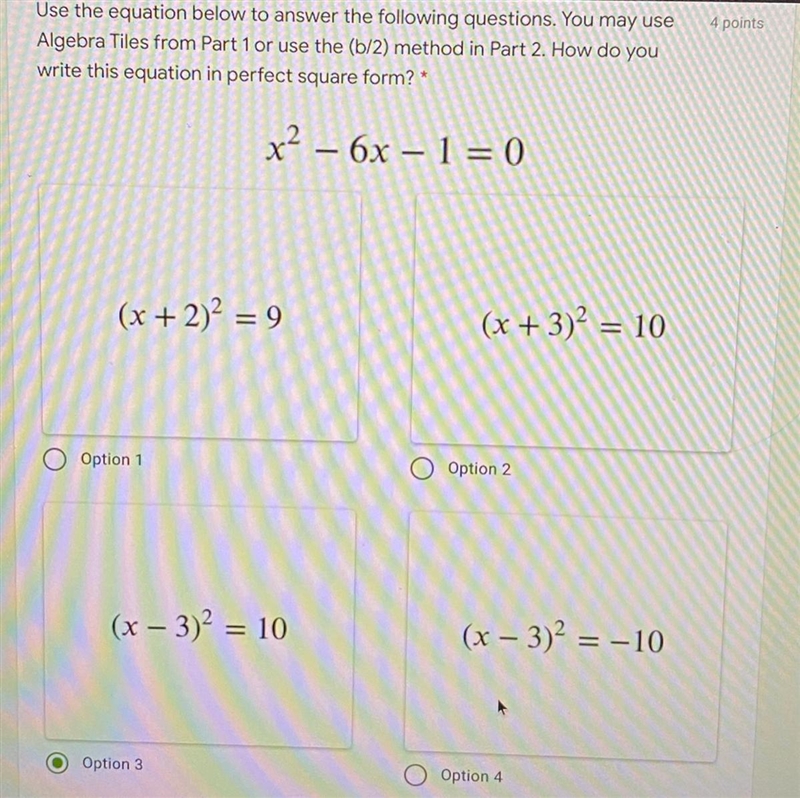 Am I correct? (Perfect Square Form)-example-1