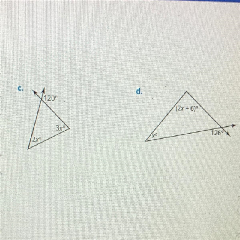 Solve for x C. 120 2x 3x D. (2x+6) X 126-example-1