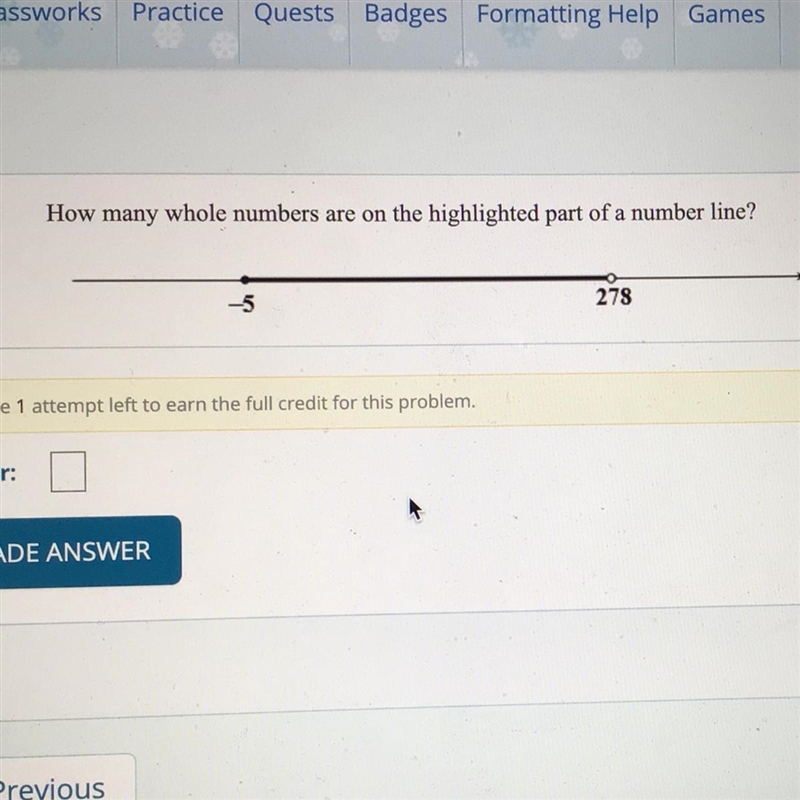 How many whole numbers are on the highlighted part of a number line?-example-1