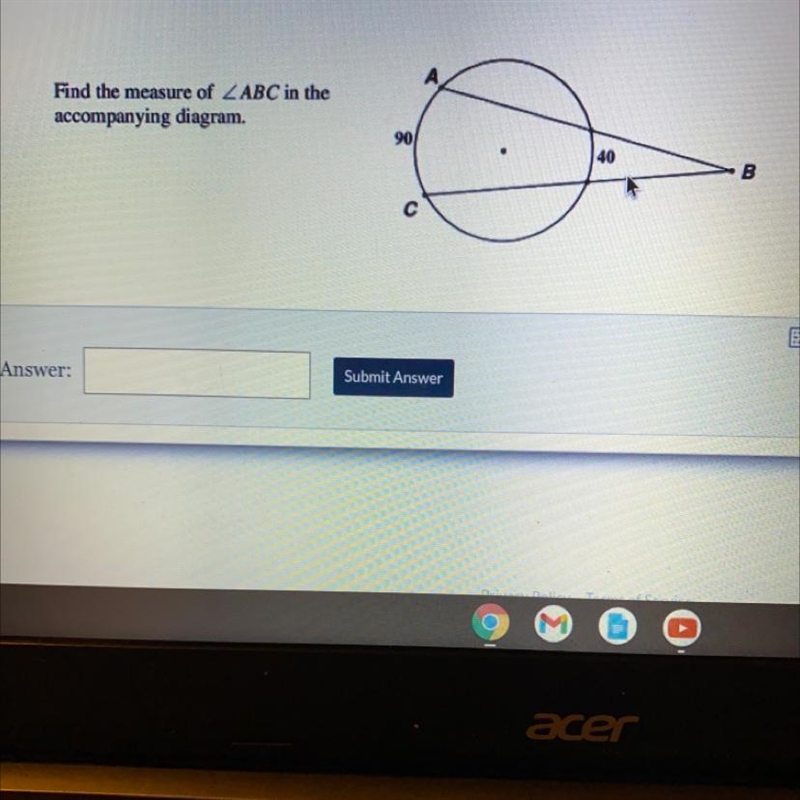 Find the measure of the angle given below-example-1