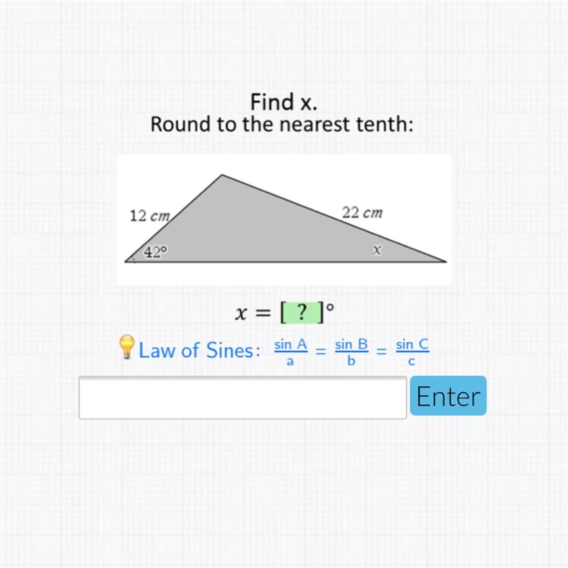 Find x and round to the nearest tenth-example-1