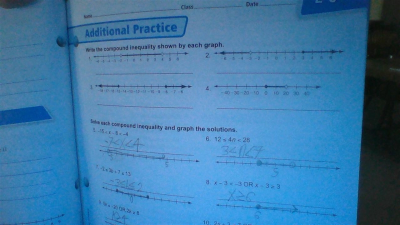 Write the compound inequality shown by each graph.-example-1