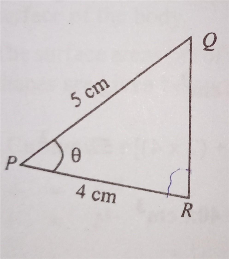 If the area of the triangle is 5cm^2. find the angle.​-example-1