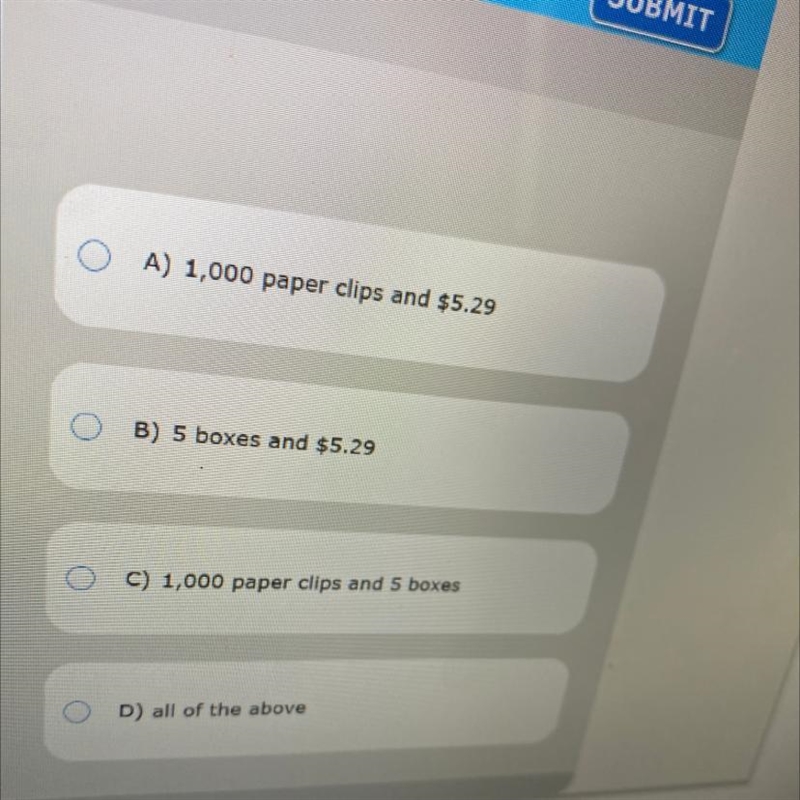 Decide what information is needed to answer the following problem. There are 1,000 paper-example-1